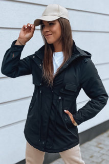 Černá dámská prošívaná zimní bunda s kapucí Dstreet TY2988