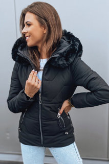 Černá dámská prošívaná zimní bunda s kapucí Dstreet TY3056
