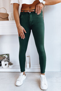 Dámské džíny s vysokým pásem CREEK Barva tmavě zelená DSTREET UY1738