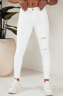 Dámské džíny s vysokým pásem MOLI Barva Bílý DSTREET UY1871