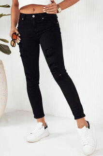 Dámské džíny s vysokým pásem MOLI Barva černá DSTREET UY1870