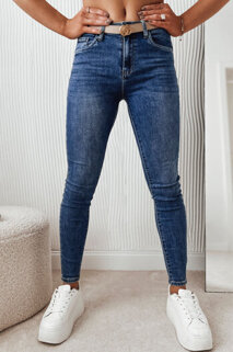 Dámské džíny s vysokým pásem NAVY Barva modrá DSTREET UY1841