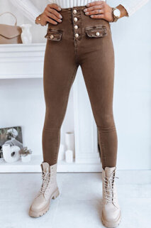 Dámské džíny s vysokým pásem SKULL Barva bronzová DSTREET UY1728