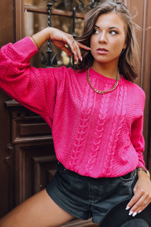 Dámský svetr oversize CAMELLIA Barva růžová DSTREET MY2113