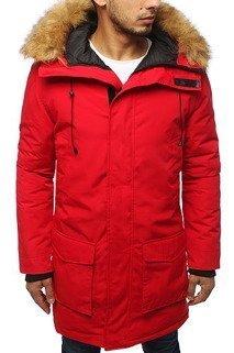 Pánská bunda parka zimní červená Dstreet TX2995