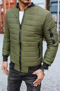 Pánská bunda prošívaná bomber jacket zelená Dstreet TX2211z