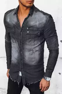 Pánská džínová košile Barva černá DSTREET DX2380