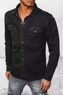 Pánská džínová košile Barva tmavě šedá DSTREET DX2372
