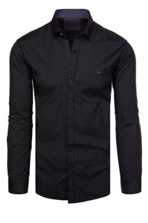 Pánská košile s dlouhým rukávem Barva černá DSTREET DX2557