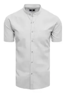 Pánská košile s krátkým rukávem Barva světle šedá DSTREET KX0999