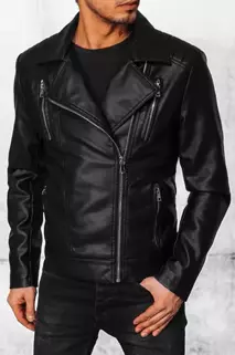 Pánská kožená bunda Barva černá DSTREET TX4385