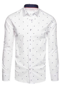 Pánská vzorovaná košile Barva Bílý DSTREET DX2515