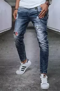 Pánské kalhoty džínové modré Dstreet UX3721