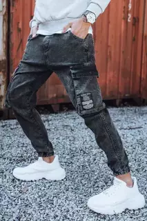 Pánské nákladní kalhoty džínové černé Dstreet UX3310