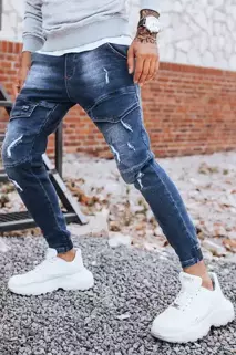 Pánské nákladní kalhoty džínové modré Dstreet UX3281