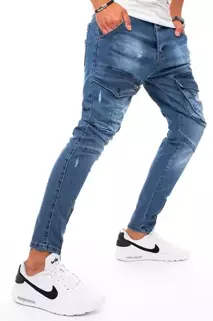 Pánské nákladní kalhoty džínové modré Dstreet UX3295