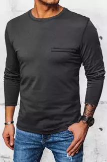 Pánské tričko s dlouhým rukávem Barva tmavě šedá DSTREET LX0561
