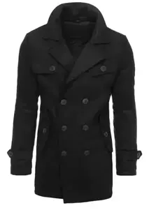 Pánský dvouřadý kabát Barva černá DSTREET CX0432
