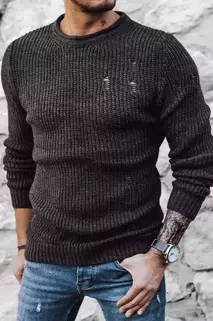 Pánský zimní svetr Barva tmavě šedá DSTREET WX1990