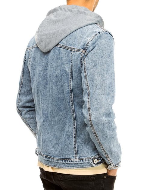 Pánská bunda džínová s kapucí modrá Dstreet TX3615