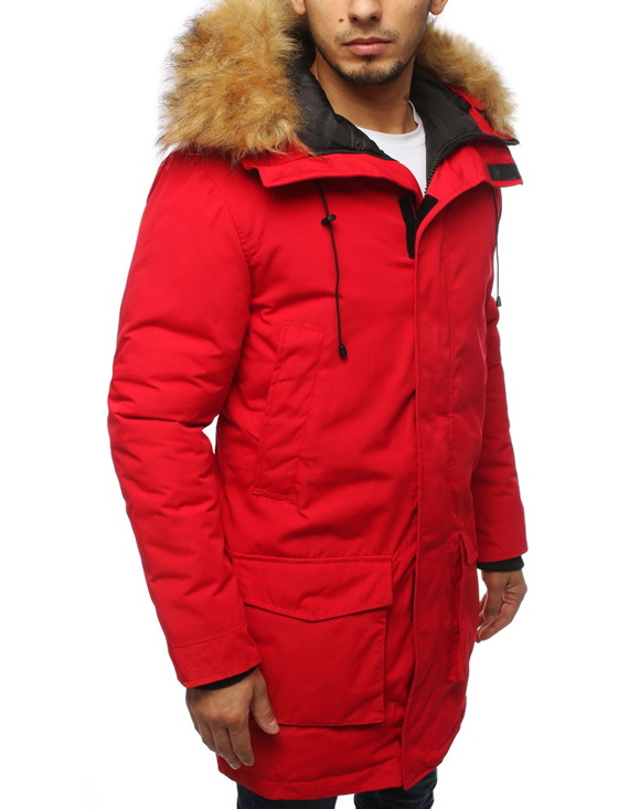 Pánská bunda parka zimní červená Dstreet TX2995