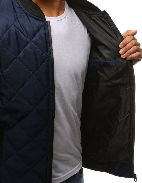 Pánská bunda prošívaná bomber jacket tmavě modrá Dstreet TX2217