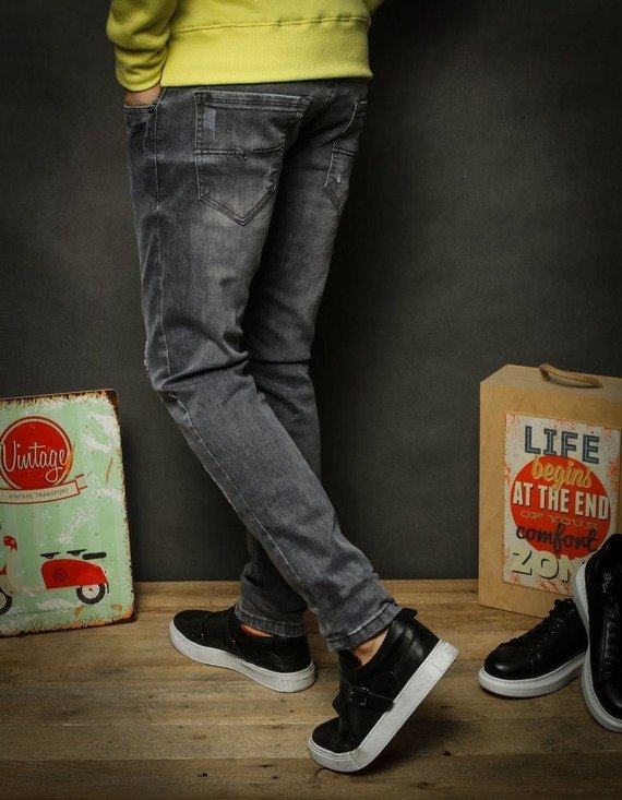 Pánské džínové kalhoty šedé Dstreet UX2325
