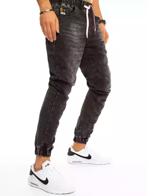 Pánské kalhoty džínové černé Dstreet UX3226