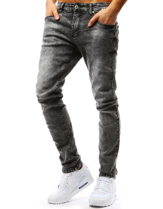 Pánské kalhoty džínové tmavě šedé Dstreet UX2669