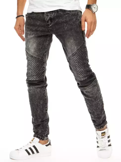 Pánské kalhoty džínové tmavě šedé Dstreet UX2942