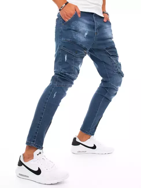 Pánské nákladní kalhoty džínové modré Dstreet UX3293