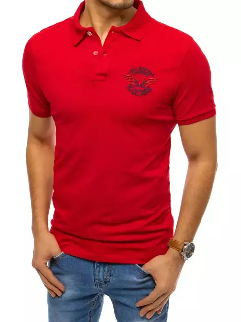 Pánské polo tričko s výšivkou červené Dstreet PX0469