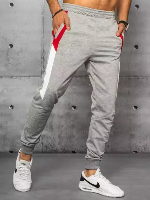 Pánské teplákové kalhoty světle šedé Dstreet UX3204