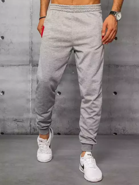 Pánské teplákové kalhoty světle šedé Dstreet UX3206