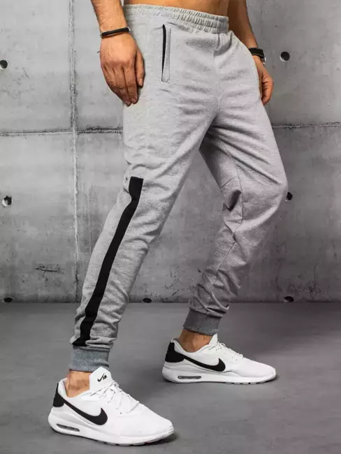Pánské teplákové kalhoty světle šedé Dstreet UX3236