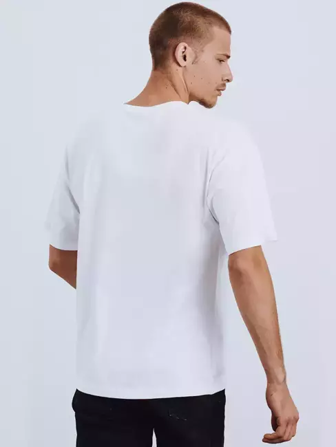 Pánské tričko s potiskem a nášivkami bílé Dstreet RX4610