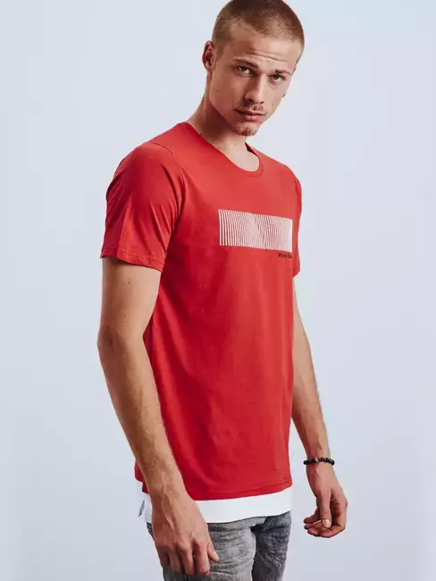 Pánské tričko s potiskem červené Dstreet RX4651