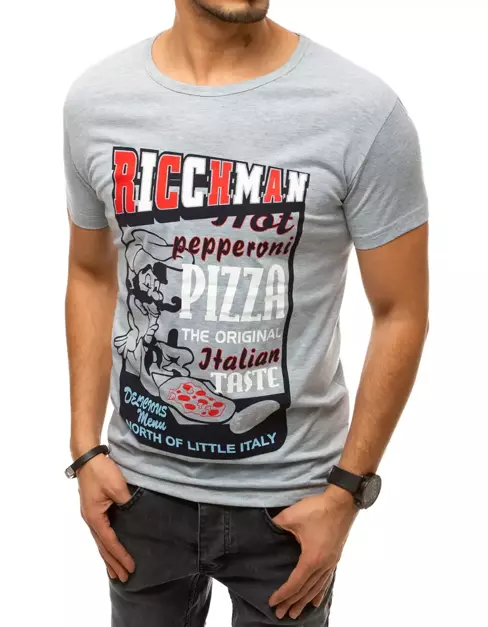 Pánské tričko s potiskem šedé Dstreet RX4373
