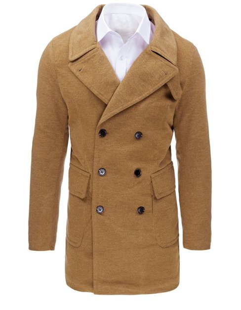 Pánský kabát zimní kamelový Dstreet CX0362