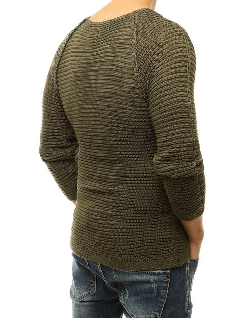 Pánský svetr přes hlavu khaki Dstreet WX1663