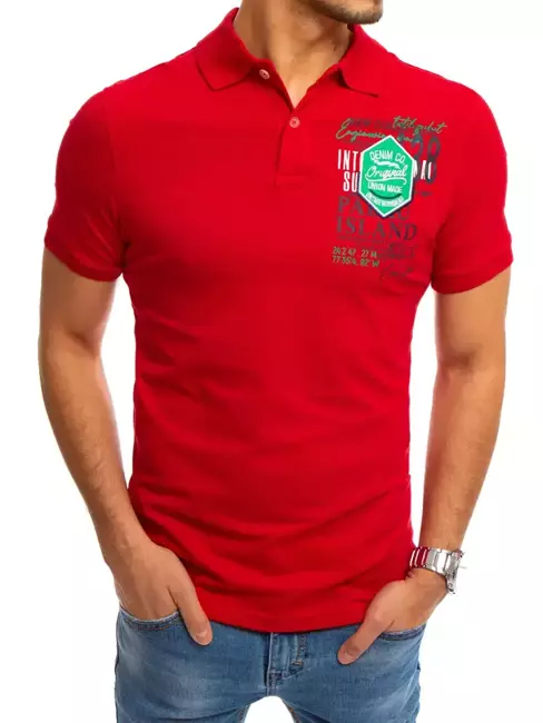 Polo tričko s potiskem červené Dstreet PX0367