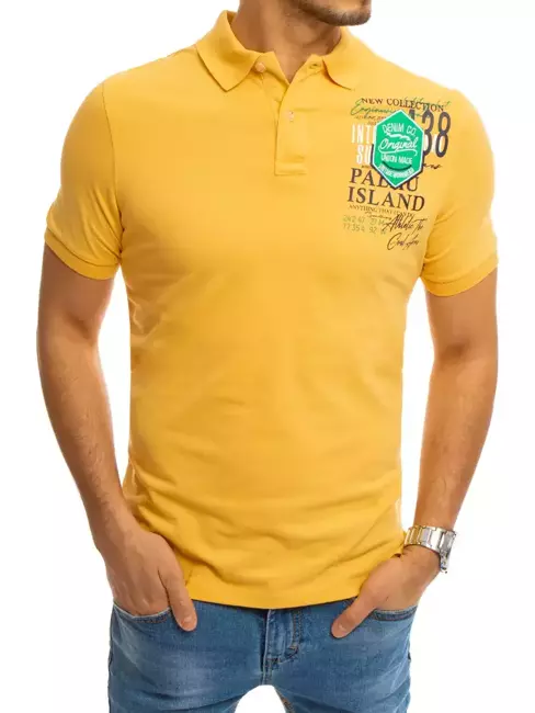 Polo tričko s potiskem žluté Dstreet PX0372