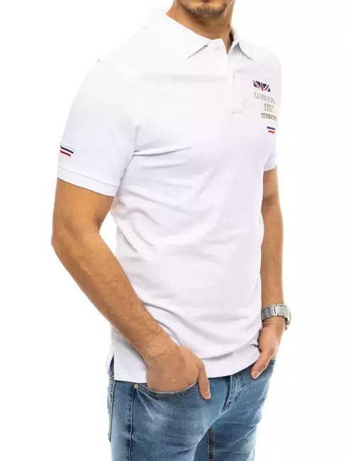 Polo tričko s výšivkou bílé Dstreet PX0436