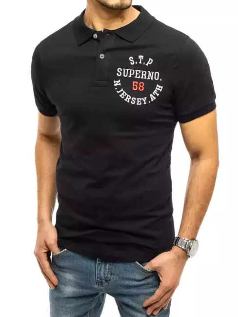 Polo tričko s výšivkou černé Dstreet PX0421