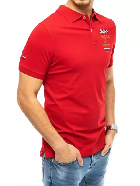 Polo tričko s výšivkou červené Dstreet PX0432