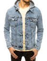 Pánská bunda džínová s kapucí modrá Dstreet TX3615_1