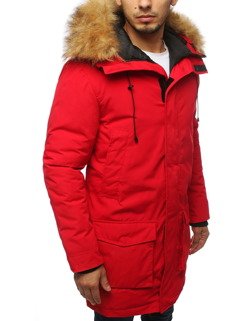 Pánská bunda parka zimní červená Dstreet TX2995_2