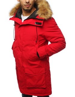 Pánská bunda parka zimní červená Dstreet TX2995_3