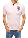 Pánské polo tričko s výšivkou růžové Dstreet PX0444_2